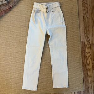 & Other Stories Cream Belted Jeans